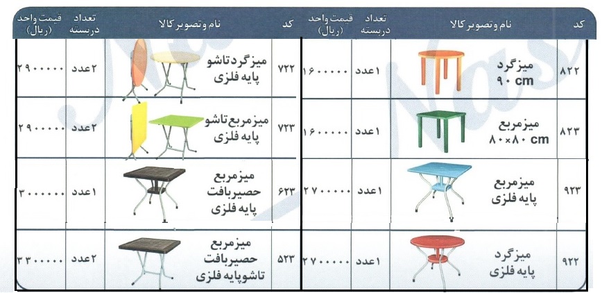 قیمت میز صندلی 4 نفره