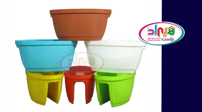 گلدان پلاستیکی نرده ای