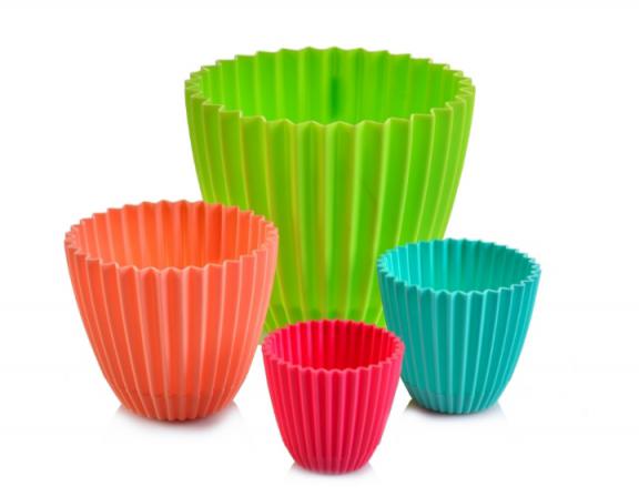 گلدان پلاستیکی رنگی