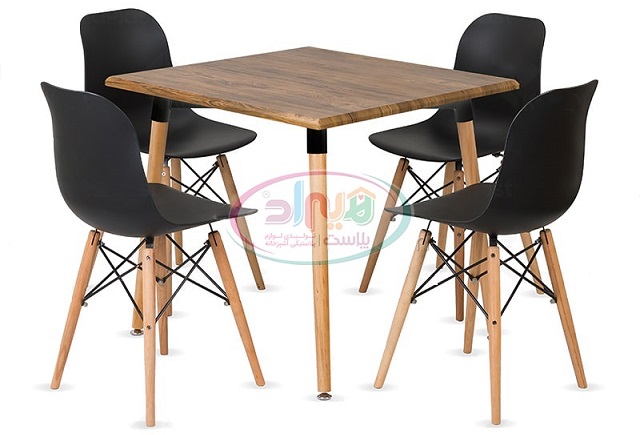 صندلی پلاستیکی پایه چوبی
