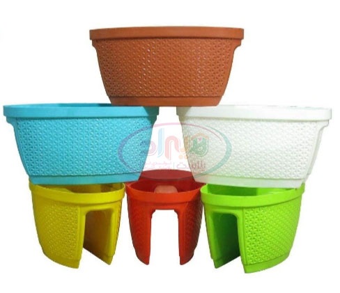 گلدان پلاستیکی رنگی بزرگ