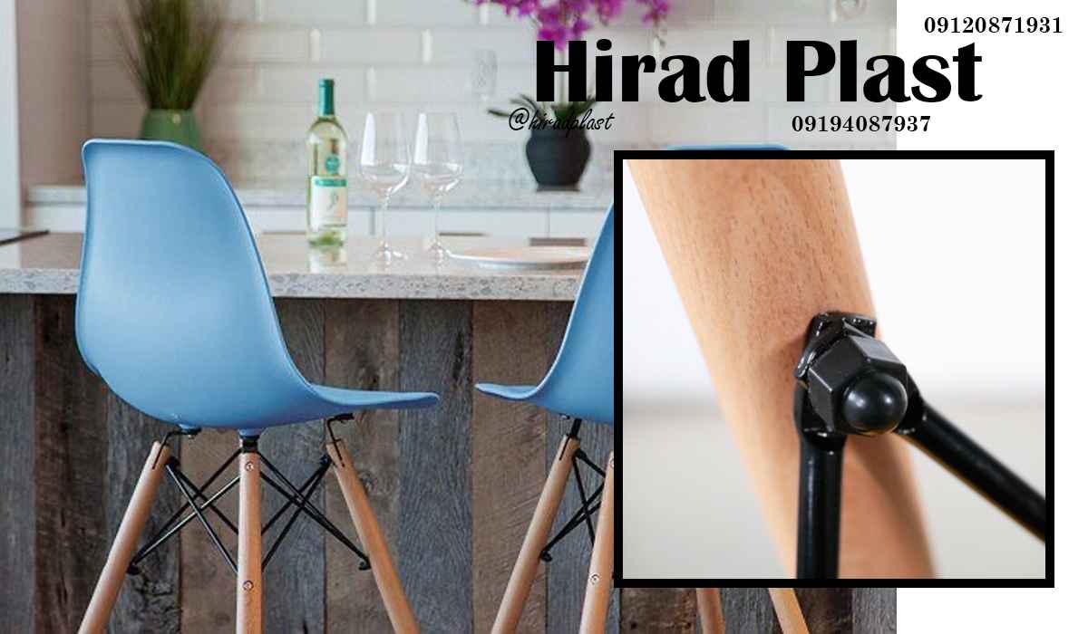 میز و صندلی پلاستیکی پایه چوبی